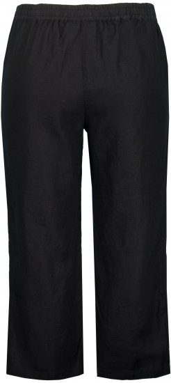 Ulla Popken Cool Linen Elastic Waist Capri Pants Black - Jeans & Byxor i Stora Storlekar – Plus Size - 