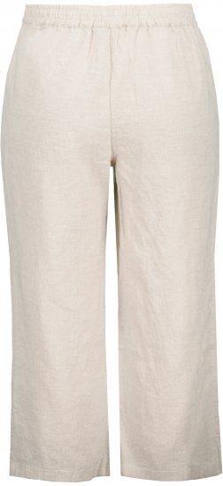 Ulla Popken Cool Linen Elastic Waist Capri Pants Brown - Jeans & Byxor i Stora Storlekar – Plus Size - 