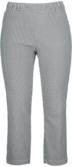 Ulla Popken Check Bengaline Slim Leg Sienna Fit Stretch Crop Pants Black - Jeans & Byxor i Stora Storlekar – Plus Size - 