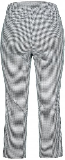 Ulla Popken Check Bengaline Slim Leg Sienna Fit Stretch Crop Pants Black - Jeans & Byxor i Stora Storlekar – Plus Size - 