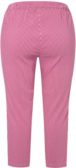 Ulla Popken Check Bengaline Slim Leg Sienna Fit Stretch Crop Pants Pale Lilac - Jeans & Byxor i Stora Storlekar – Plus Size - 
