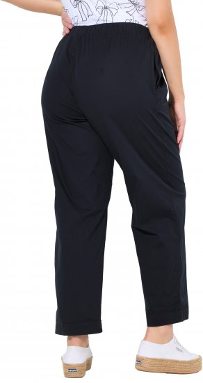 Ulla Popken Wide Leg Ruby Fit Stretch Chino Pants Navy - Jeans & Byxor i Stora Storlekar – Plus Size - 