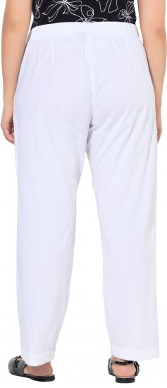 Ulla Popken Wide Leg Ruby Fit Stretch Chino Pants Snow White - Jeans & Byxor i Stora Storlekar – Plus Size - 