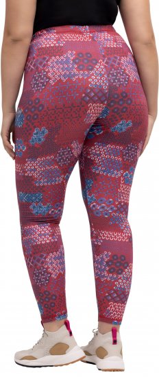 Ulla Popken Graphic Print Recycled Polyester Quick Dry Stretch Leggings Red - Jeans & Byxor i Stora Storlekar – Plus Size - 