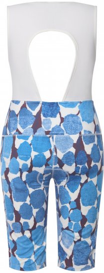 Ulla Popken Abstract Print Padded Cycling Shorts With Suspenders White - Jeans & Byxor i Stora Storlekar – Plus Size - 