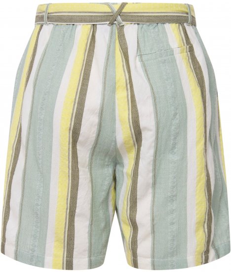 Ulla Popken Striped Wide Leg Elastic Waistband Shorts White - Jeans & Byxor i Stora Storlekar – Plus Size - 