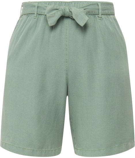Ulla Popken Tie Belt Lyocell Shorts Moss Green - Jeans & Byxor i Stora Storlekar – Plus Size - 