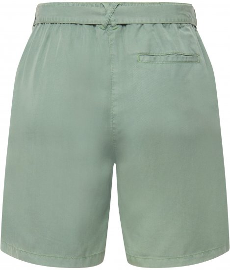 Ulla Popken Tie Belt Lyocell Shorts Moss Green - Jeans & Byxor i Stora Storlekar – Plus Size - 