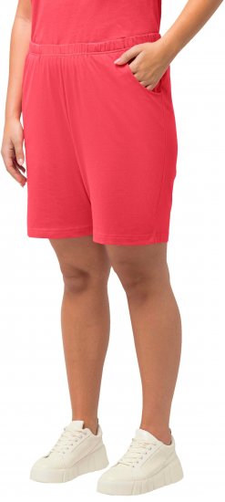 Ulla Popken Stretch Knit Bermuda Shorts Red - Jeans & Byxor i Stora Storlekar – Plus Size - 