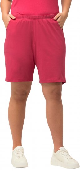 Ulla Popken Stretch Knit Bermuda Shorts Red - Jeans & Byxor i Stora Storlekar – Plus Size - 