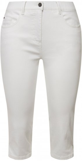 Ulla Popken Basic Capri Sarah Fit Jeans Snow White - Jeans & Byxor i Stora Storlekar – Plus Size - 