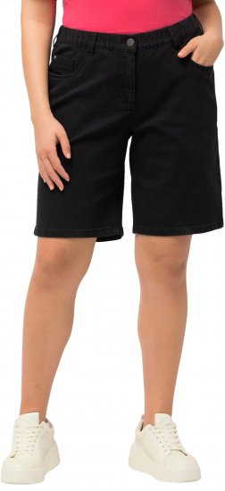 Ulla Popken Basic Denim Mandy Bermuda Shorts Black - Jeans & Byxor i Stora Storlekar – Plus Size - 