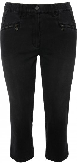 Ulla Popken Cropped Stretch Blend Mony Jeans Black - Jeans & Byxor i Stora Storlekar – Plus Size - 