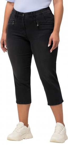 Ulla Popken Cropped Stretch Blend Mony Jeans Black - Jeans & Byxor i Stora Storlekar – Plus Size - 
