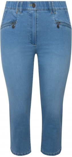 Ulla Popken Cropped Stretch Blend Mony Jeans Blue - Jeans & Byxor i Stora Storlekar – Plus Size - 
