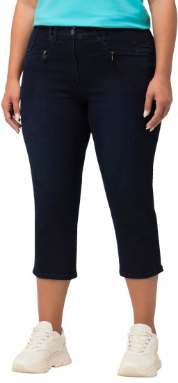 Ulla Popken Cropped Stretch Blend Mony Jeans Denim Blue - Jeans & Byxor i Stora Storlekar – Plus Size - 