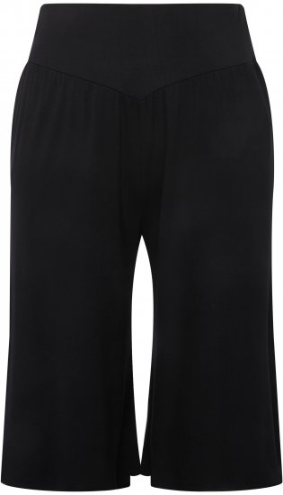 Ulla Popken Wide Leg Flared Bermuda Shorts Black - Jeans & Byxor i Stora Storlekar – Plus Size - 