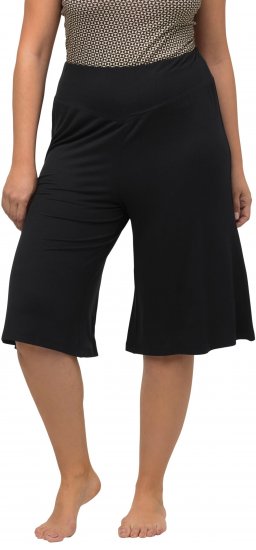 Ulla Popken Wide Leg Flared Bermuda Shorts Black - Jeans & Byxor i Stora Storlekar – Plus Size - 