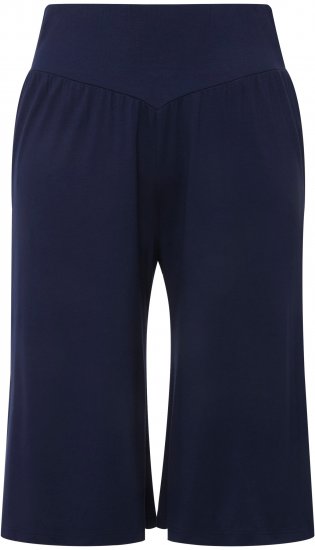 Ulla Popken Wide Leg Flared Bermuda Shorts Navy - Jeans & Byxor i Stora Storlekar – Plus Size - 