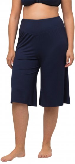 Ulla Popken Wide Leg Flared Bermuda Shorts Navy - Jeans & Byxor i Stora Storlekar – Plus Size - 