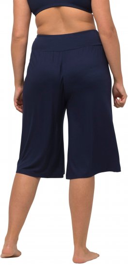Ulla Popken Wide Leg Flared Bermuda Shorts Navy - Jeans & Byxor i Stora Storlekar – Plus Size - 