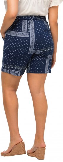 Ulla Popken Paisley Pull On Shorts Blue - Jeans & Byxor i Stora Storlekar – Plus Size - 