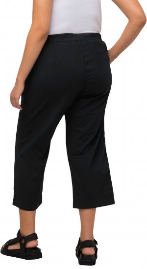 Ulla Popken Cropped Ruby Fit Pants Black - Jeans & Byxor i Stora Storlekar – Plus Size - 