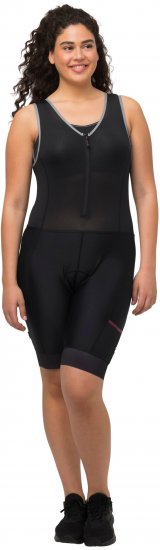 Ulla Popken Padded Cycling Zip Front Bodysuit Black - Jeans & Byxor i Stora Storlekar – Plus Size - 
