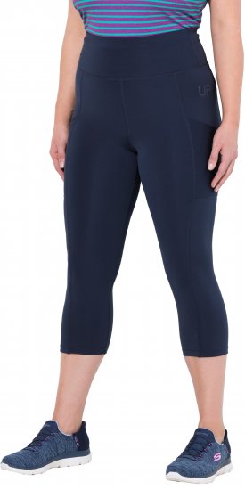 Ulla Popken Cropped High Waisted Leggings Navy - Jeans & Byxor i Stora Storlekar – Plus Size - 