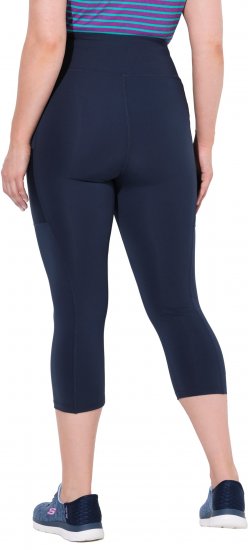 Ulla Popken Cropped High Waisted Leggings Navy - Jeans & Byxor i Stora Storlekar – Plus Size - 