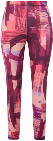 Ulla Popken Abstract Print Ski Leggings Red - Jeans & Byxor i Stora Storlekar – Plus Size - 