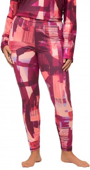 Ulla Popken Abstract Print Ski Leggings Red - Jeans & Byxor i Stora Storlekar – Plus Size - 