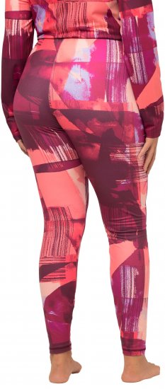 Ulla Popken Abstract Print Ski Leggings Red - Jeans & Byxor i Stora Storlekar – Plus Size - 