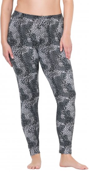 Ulla Popken Leopard Print Leggings Black - Jeans & Byxor i Stora Storlekar – Plus Size - 
