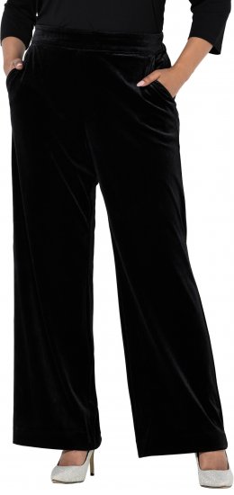 Ulla Popken Velvet Suit Pants Black - Jeans & Byxor i Stora Storlekar – Plus Size - 