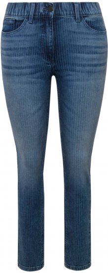 Ulla Popken Textured Stripe Sarah Slim Fit Jeans Blue - Jeans & Byxor i Stora Storlekar – Plus Size - 