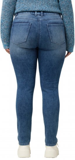 Ulla Popken Textured Stripe Sarah Slim Fit Jeans Blue - Jeans & Byxor i Stora Storlekar – Plus Size - 