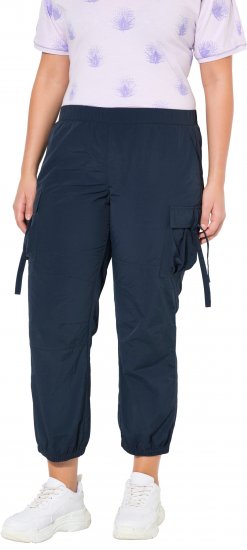 Ulla Popken Elastic Waist Cargo Pants Navy - Jeans & Byxor i Stora Storlekar – Plus Size - 