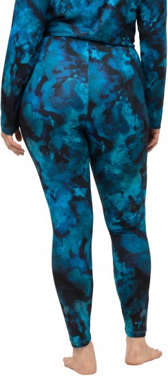 Ulla Popken Ink Print Functional Ski Leggings Blue - Jeans & Byxor i Stora Storlekar – Plus Size - 