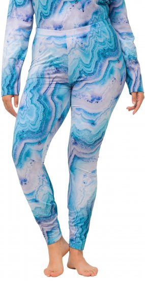 Ulla Popken Marble Ski Leggings Blue - Jeans & Byxor i Stora Storlekar – Plus Size - 