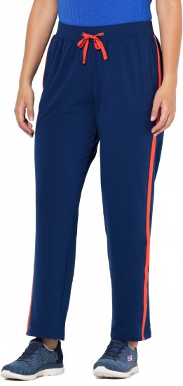 Ulla Popken Side Stripe Joggers Blue - Jeans & Byxor i Stora Storlekar – Plus Size - 