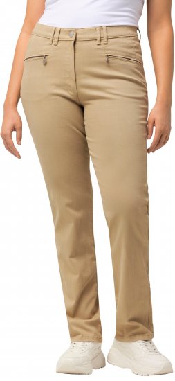 Ulla Popken Mony Tapered Leg Zip Pocket Pants Dark Putty - Jeans & Byxor i Stora Storlekar – Plus Size - 