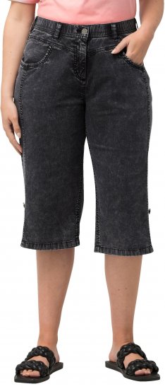 Ulla Popken Denim Acid Wash Bermuda Shorts Black - Jeans & Byxor i Stora Storlekar – Plus Size - 