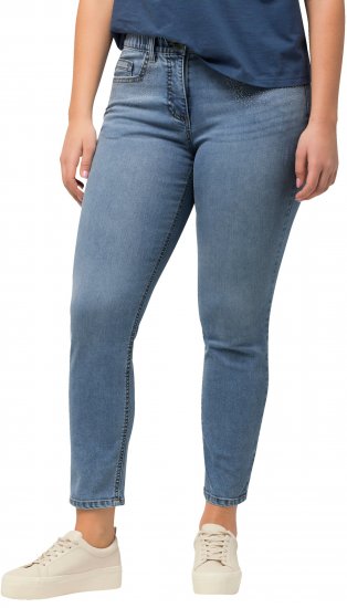 Ulla Popken Rhinestone Detail Stretch Fit Skinny Jeans Blue - Jeans & Byxor i Stora Storlekar – Plus Size - 