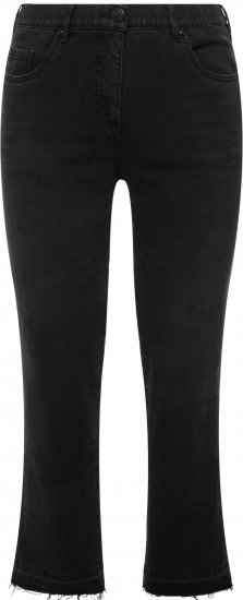 Ulla Popken Sarah Fringe Hem Jeans Black - Jeans & Byxor i Stora Storlekar – Plus Size - 