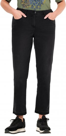 Ulla Popken Sarah Fringe Hem Jeans Black - Jeans & Byxor i Stora Storlekar – Plus Size - 