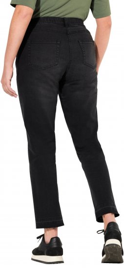 Ulla Popken Sarah Fringe Hem Jeans Black - Jeans & Byxor i Stora Storlekar – Plus Size - 