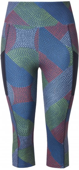 Ulla Popken Quick Dry Cropped Geometric Print Leggings Grey - Jeans & Byxor i Stora Storlekar – Plus Size - 