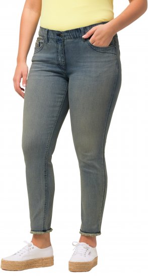 Ulla Popken Fringed Hem Sarah Jeans Blue - Jeans & Byxor i Stora Storlekar – Plus Size - 