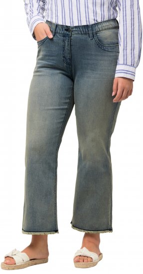 Ulla Popken Fringed Leg Mandy Jeans Blue - Jeans & Byxor i Stora Storlekar – Plus Size - 